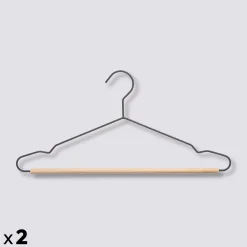 5five Lot de 2 cintres en métal/bois