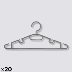 5five Lot de 20 cintres en plastique, Gris