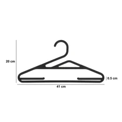 5five Lot de 5 cintres fins antidérapants, Noir