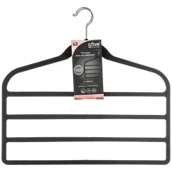 5five Lot de 2 cintres pantalon en feutrine, Noir