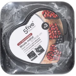 5five Lot de 3 moules démontables assortis