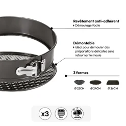 5five Lot de 3 moules démontables assortis