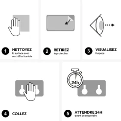 5five Lot de 2 patères adhésives 1 tête