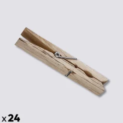 5five Lot de 24 pinces à linge en bois