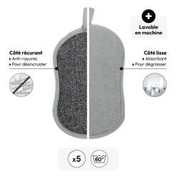 5five Lot de 5 éponges microfibre gratantes