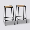5five Lot de 2 tabourets bar, Effet chêne naturel