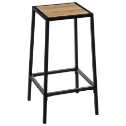 5five Lot de 2 tabourets bar, Effet chêne naturel