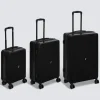 5five Lot de 3 valises 8 roues, H.77/67/55 cm, Noir