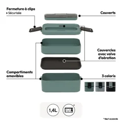 5five Lunch box double compartiments avec couverts