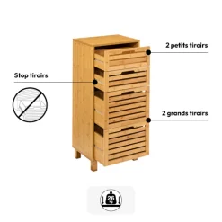 5five Meuble 4 tiroirs, Bambou