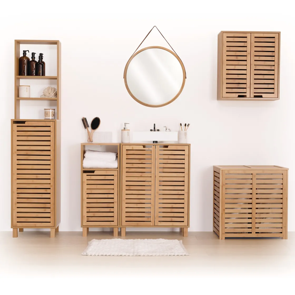 5five Meuble bas sous lavabo, Bambou