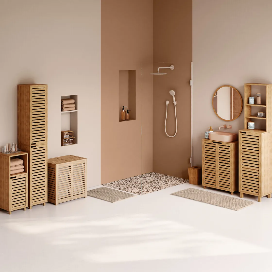 5five Meuble bas sous lavabo, Bambou