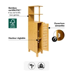 5five Meuble de salle de bain 120x19cm, Bambou