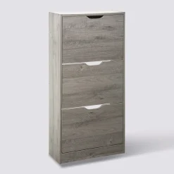 5five Meuble range-chaussures 3 tiroirs, Effet chêne gris