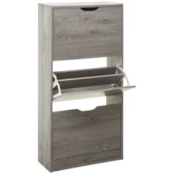 5five Meuble range-chaussures 3 tiroirs, Effet chêne gris