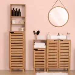 5five Meuble étagère 1 porte, Bambou