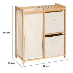 5five Meuble étagère avec panier et 2 paniers, Bambou