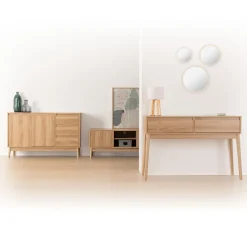 5five Meuble TV 2 placards, Effet chêne naturel