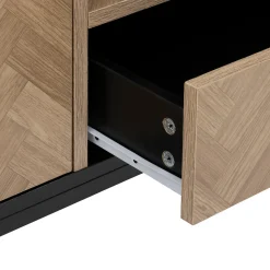 5five Meuble TV 3 portes sof close, Effet bois et noir