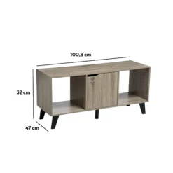 5five Meuble TV effet chêne naturel, Noir