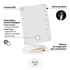 5five Miroir à LED, 28x16 cm, Blanc