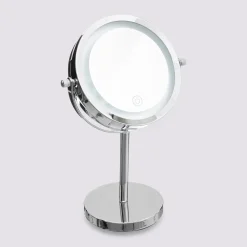 5five Miroir avec pied à led 19 cm, métal chromé