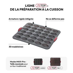 5five Moule 30 madeleines silicone- Noir,rouge