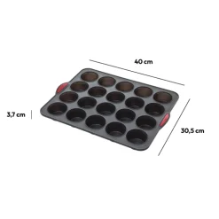 5five Moule 20 muffins silicone- Noir,rouge
