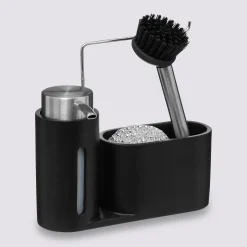 5five Organiseur évier avec distributeur 150ml, Noir