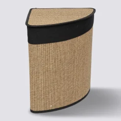 5five Panier à linge 48L, Bambou et noir