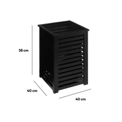 5five Panier à linge 65L, Bambou noir