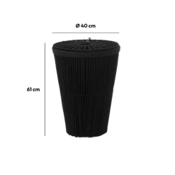 5five Panier à linge 42L, Noir