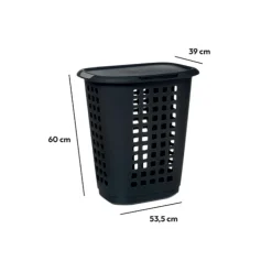 5five Panier à linge plastique 63L, Gris