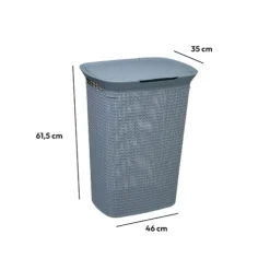 5five Panier à linge plastique 57L, Gris