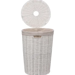 5five Panier à linge rond 40L, Blanc