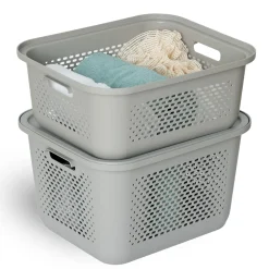 5five Panier avec couvercle 13,9L, Lin