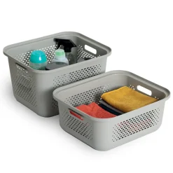 5five Panier avec couvercle 13,9L, Lin