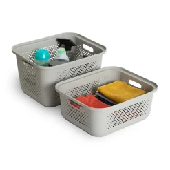 5five Panier avec couvercle 13,9L, Lin