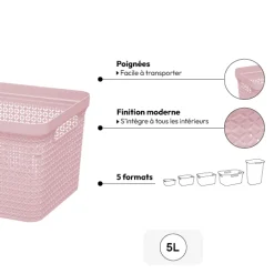 5five Panier en plastique 5L - Rose