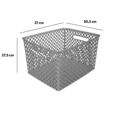 5five Panier en plastique 19L, Gris