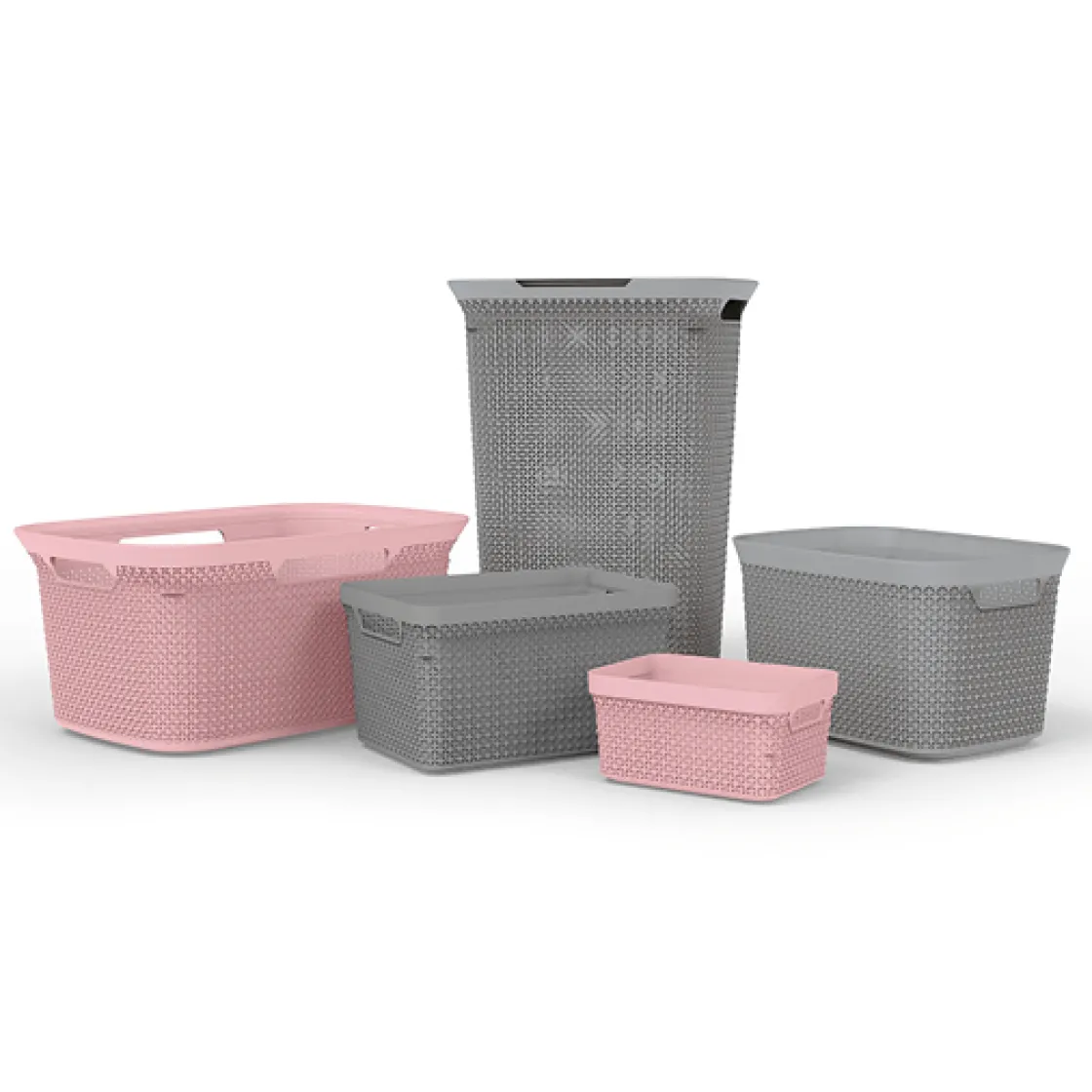 5five Panier en plastique 17L, Gris