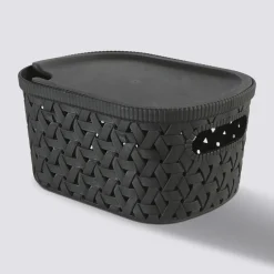5five Panier en plastique 2,3L, Noir