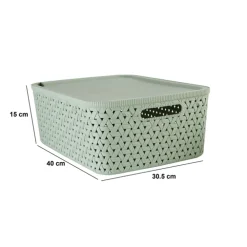 5five Panier en plastique 15L, Sauge