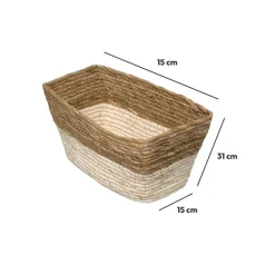5five Panier paille 15x31 cm, Naturel