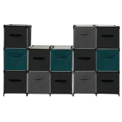 5five Panier tissu 31x31 cm, Bleu pétrole