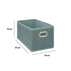 5five Panier tissu 15x31 cm, Bleu pétrole chiné