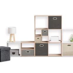 5five Panier tissu 15x31 cm, Gris foncé chiné