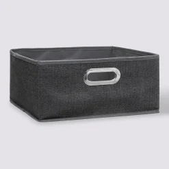 5five Panier tissu 31x15 cm, Gris foncé chiné