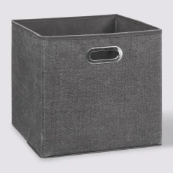 5five Panier tissu 31x31 cm, Gris foncé chiné