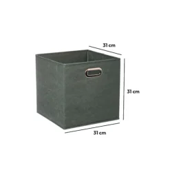 5five Panier tissu 31x31 cm, Vert Kaki